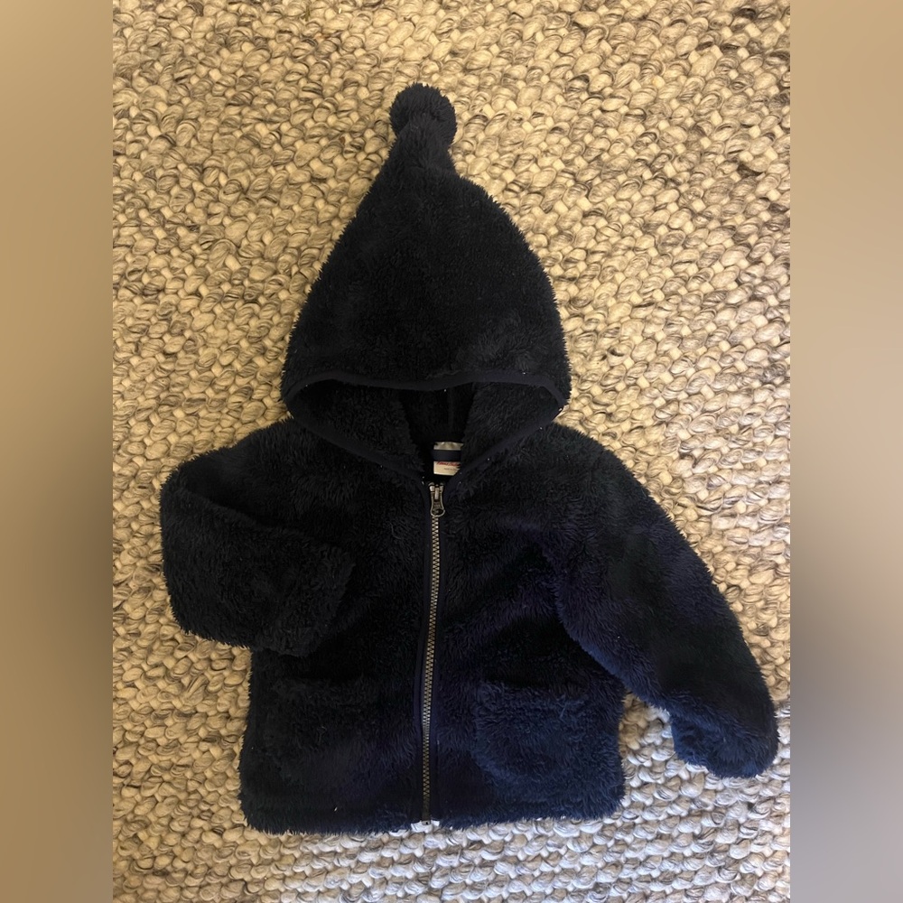 Hanna Andersson navy blue fleece marshmallow hoodie
